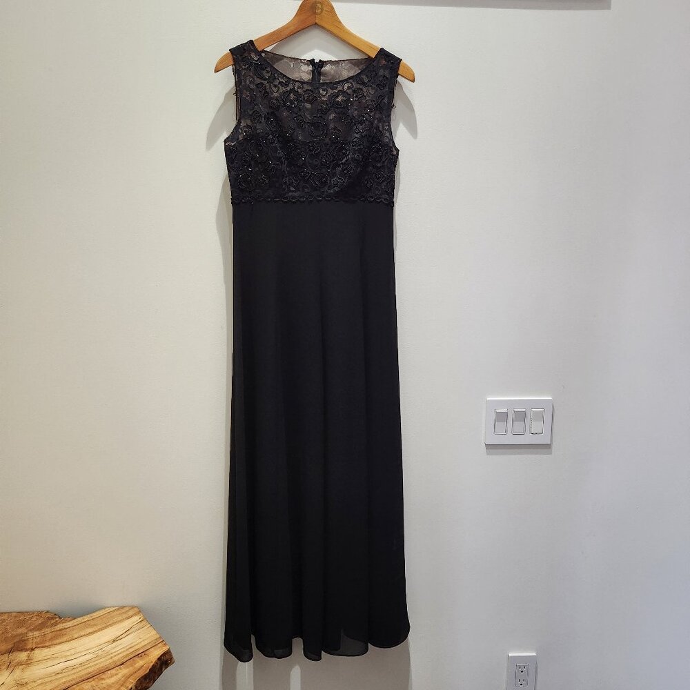 Vintage Beaded Black Gown